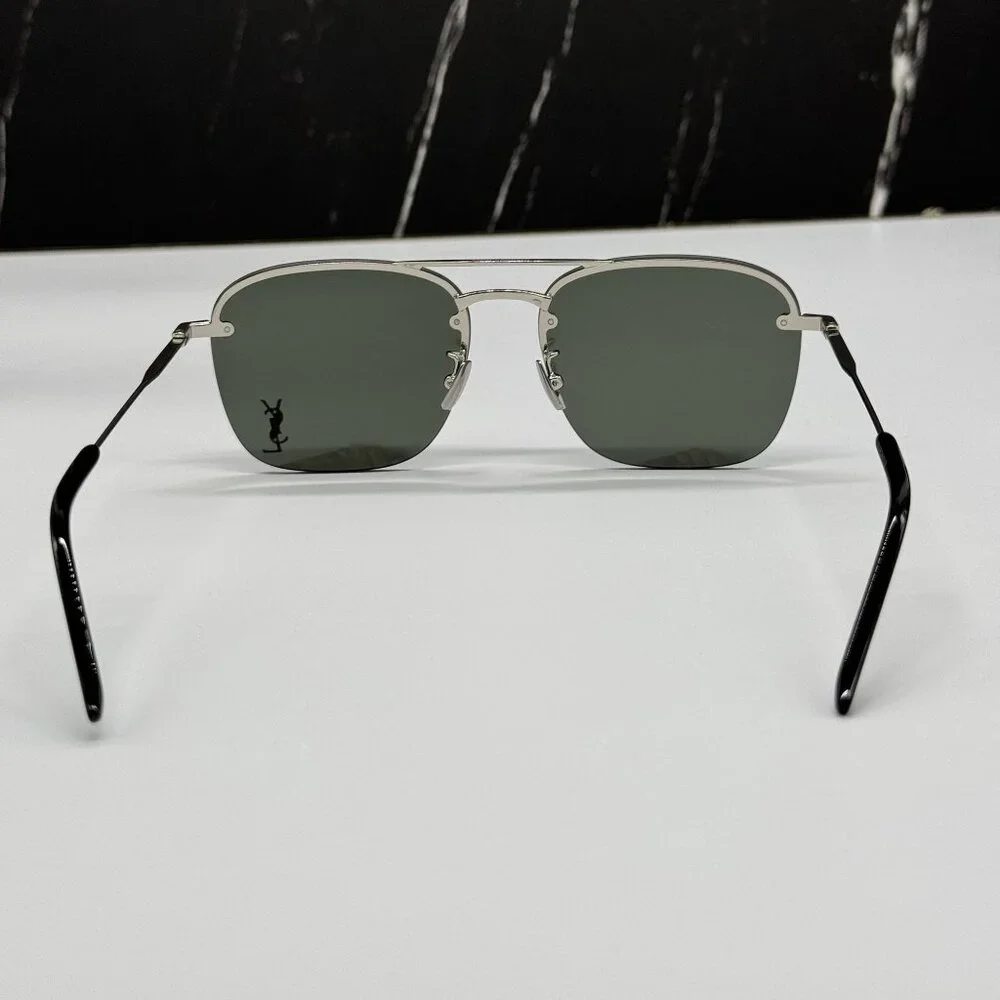 NEW SAINT LAURENT SL309 M 002 SUNGLASSES SILVER UNISEX EYEWEAR SL309M 002